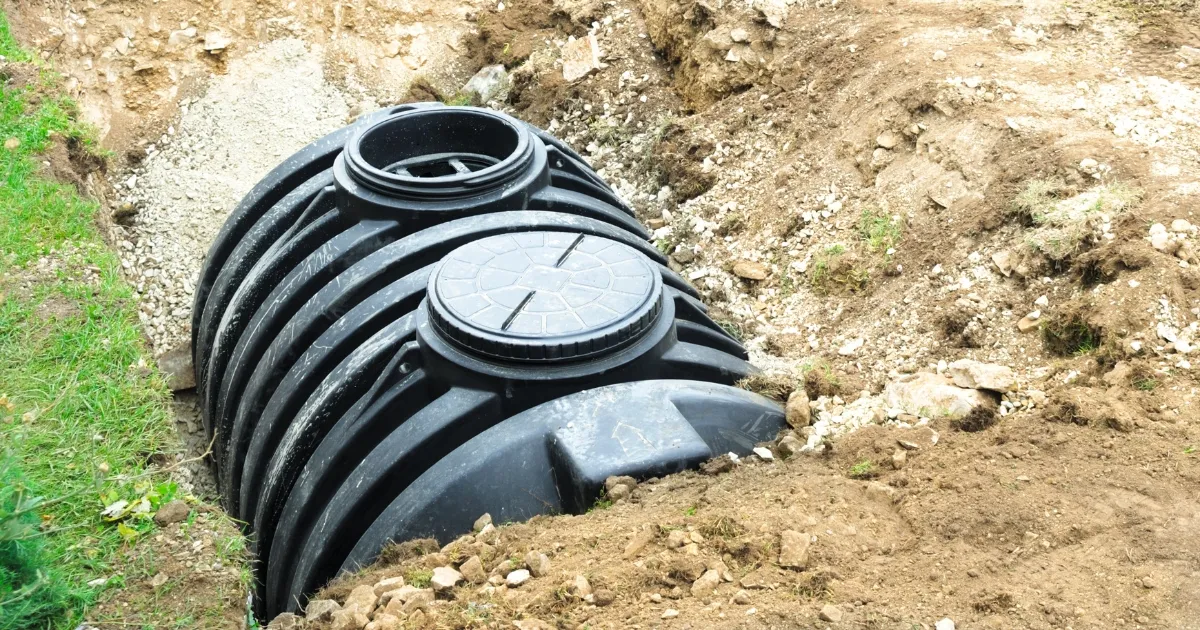 black septic tank
