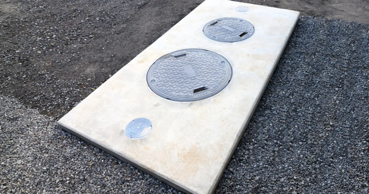 septic tank with cement on top