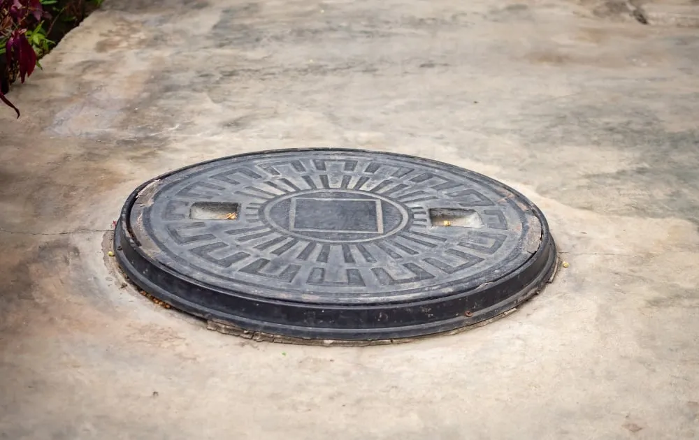 Septic system covered in cement