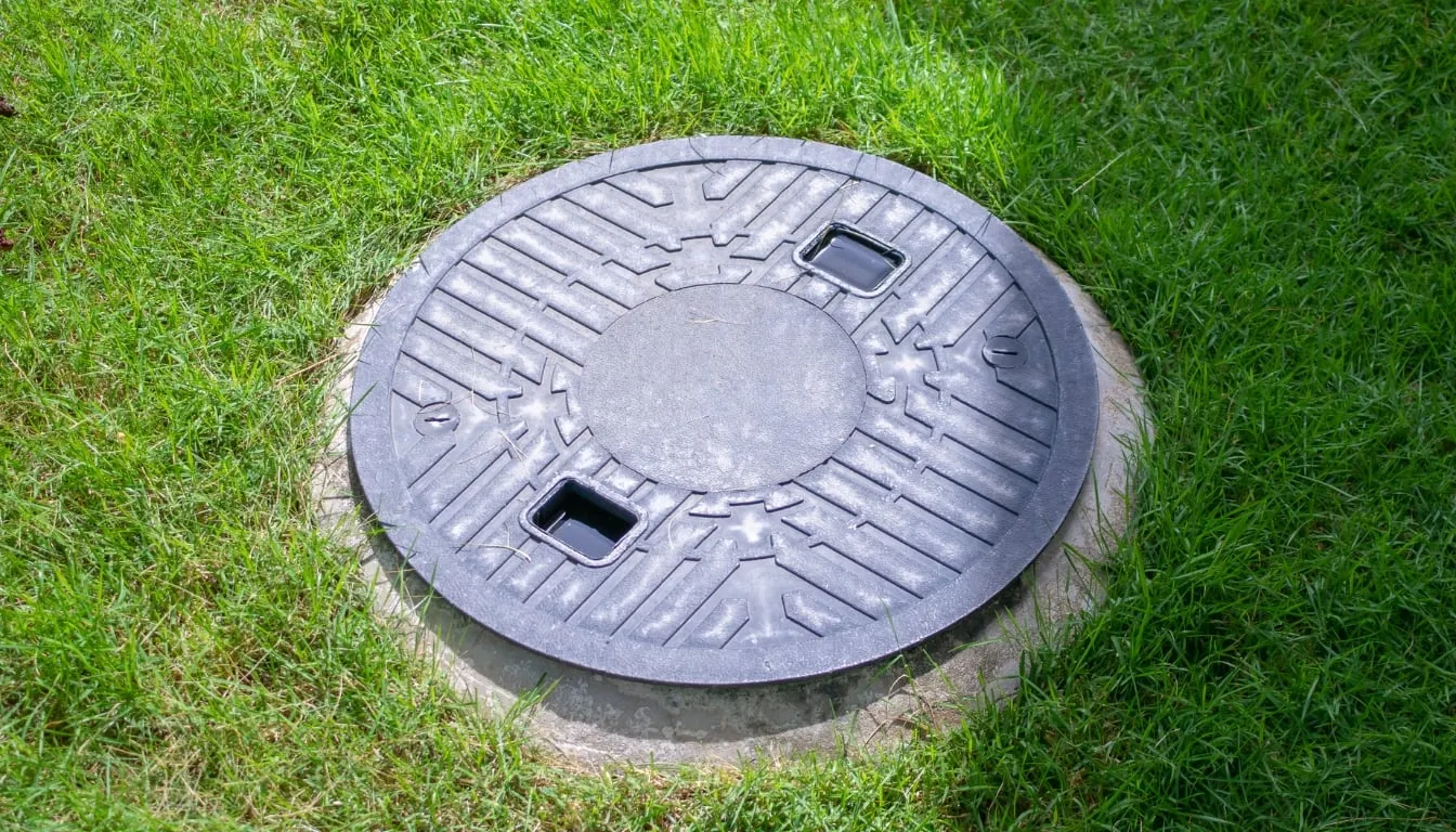 Septic system cover and grass