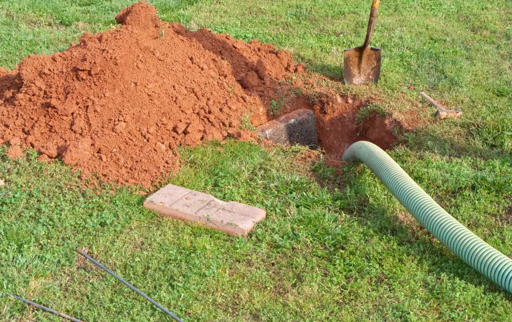 septic system being cleaned