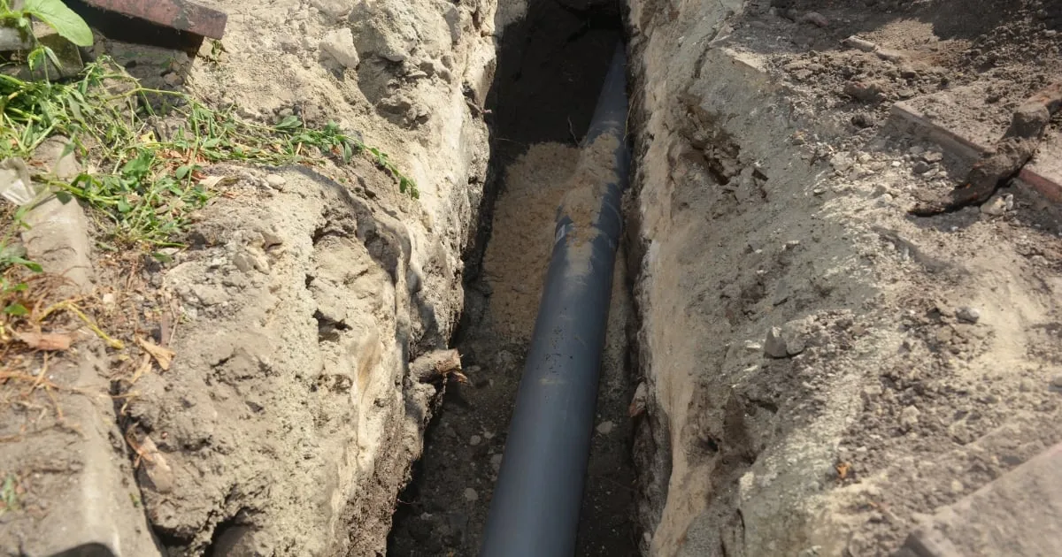 absorption trench in the soil