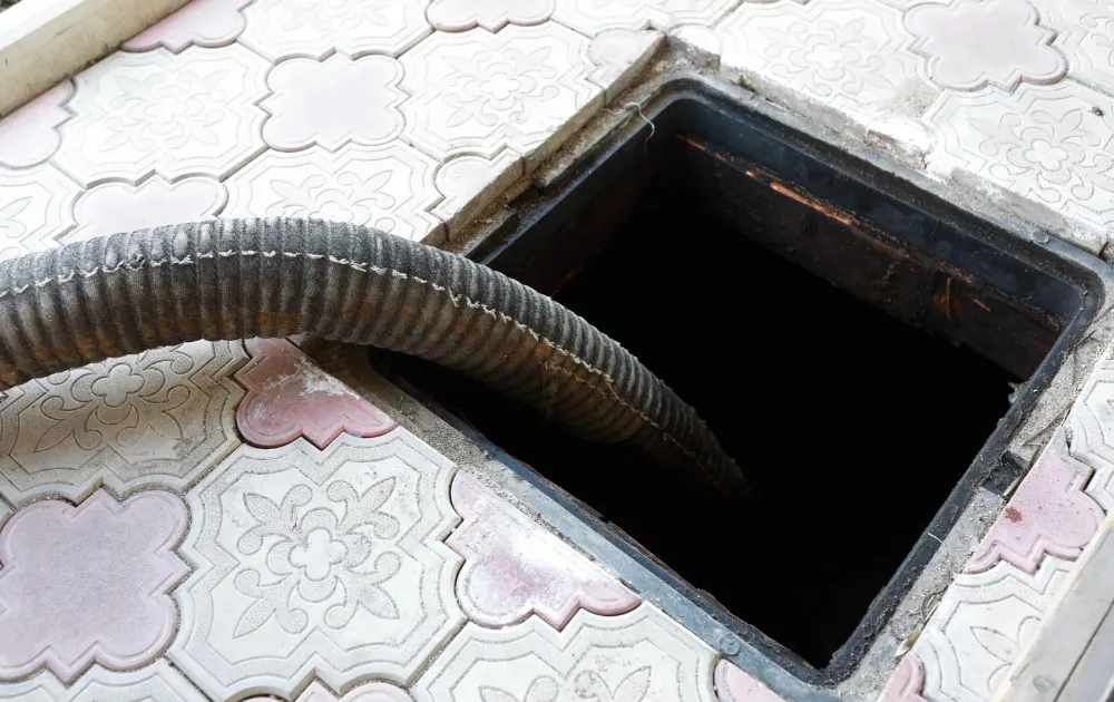 septic system and plumbing tube