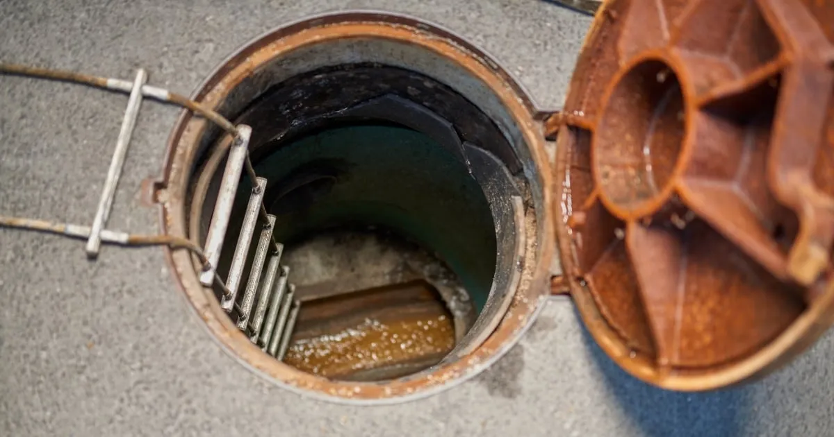 septic tank with ladder